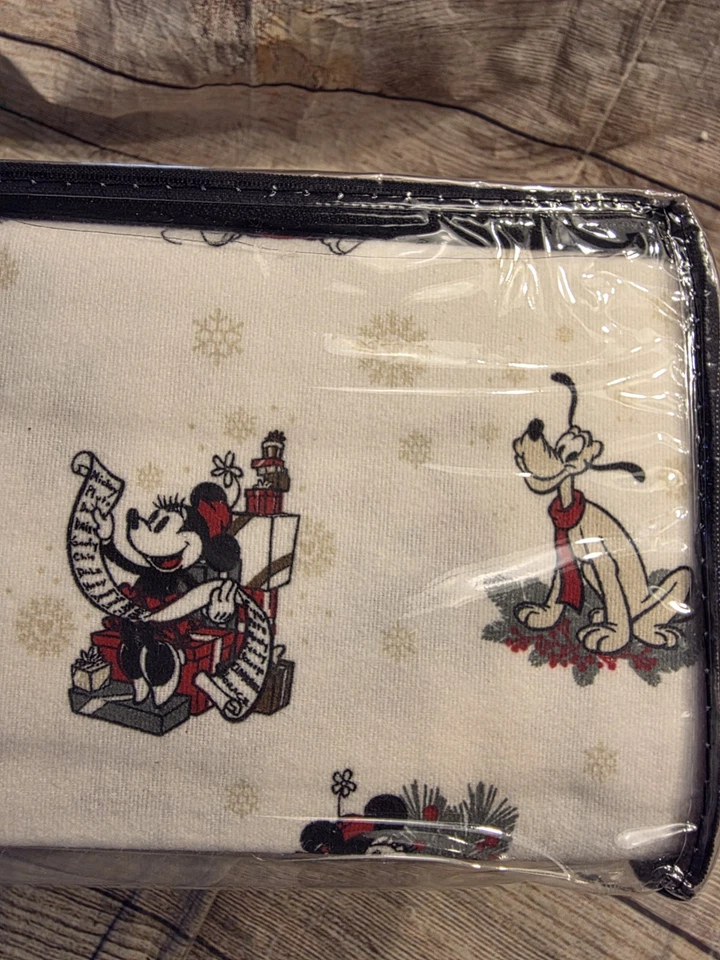 Disney MICKEY MOUSE 3 Piezas JUEGO DE SÁBANAS DE FRANELA DOBLE Sábanas de Navidad NUEVO Foto 4 de 4