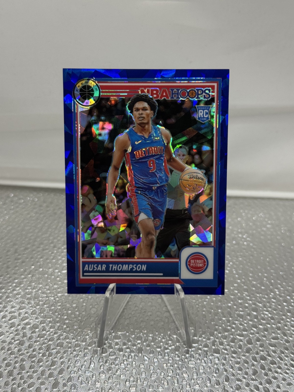 2023-24 Panini Nba Hoops Premium Stock - Ausar Thompson #100 Blue Ice Prizm /99