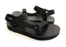 TEVA WOMEN MIDFORM ORIGINAL UNIVERSAL BLACK LEATHER SANDAL US 11 / EU 42 / UK 9
