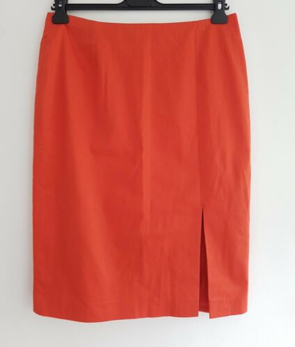 Helene Berman London Orange Lined Cotton Pencil Skirt. Size UK 12, US 8, EU 40. - Picture 1 of 12
