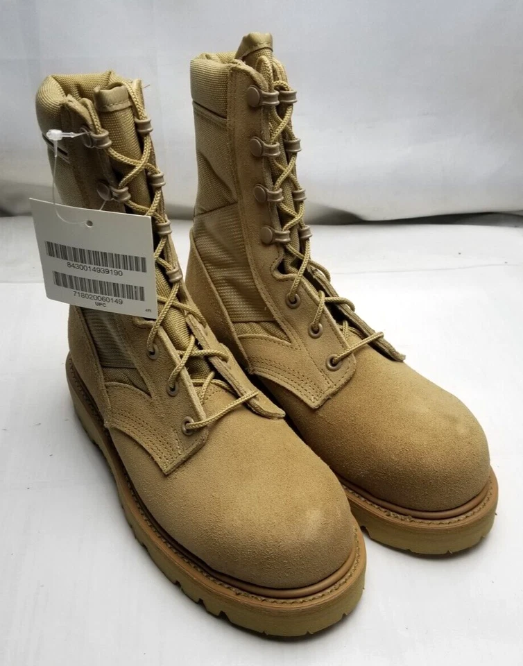 US Military THOROGOOD Hot Weather Steel Toe Boots Desert Tan Size 3R,3.5R & 4R - Image 2 of 4