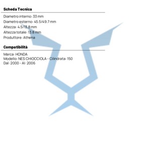 ATHENA P40FORK455213 FORK DUST COVER for Honda 150 NES SNAIL 2000-200