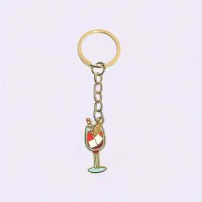 Cute Enamel Keyring Aperol Spritz Cocktail Small Gift Idea