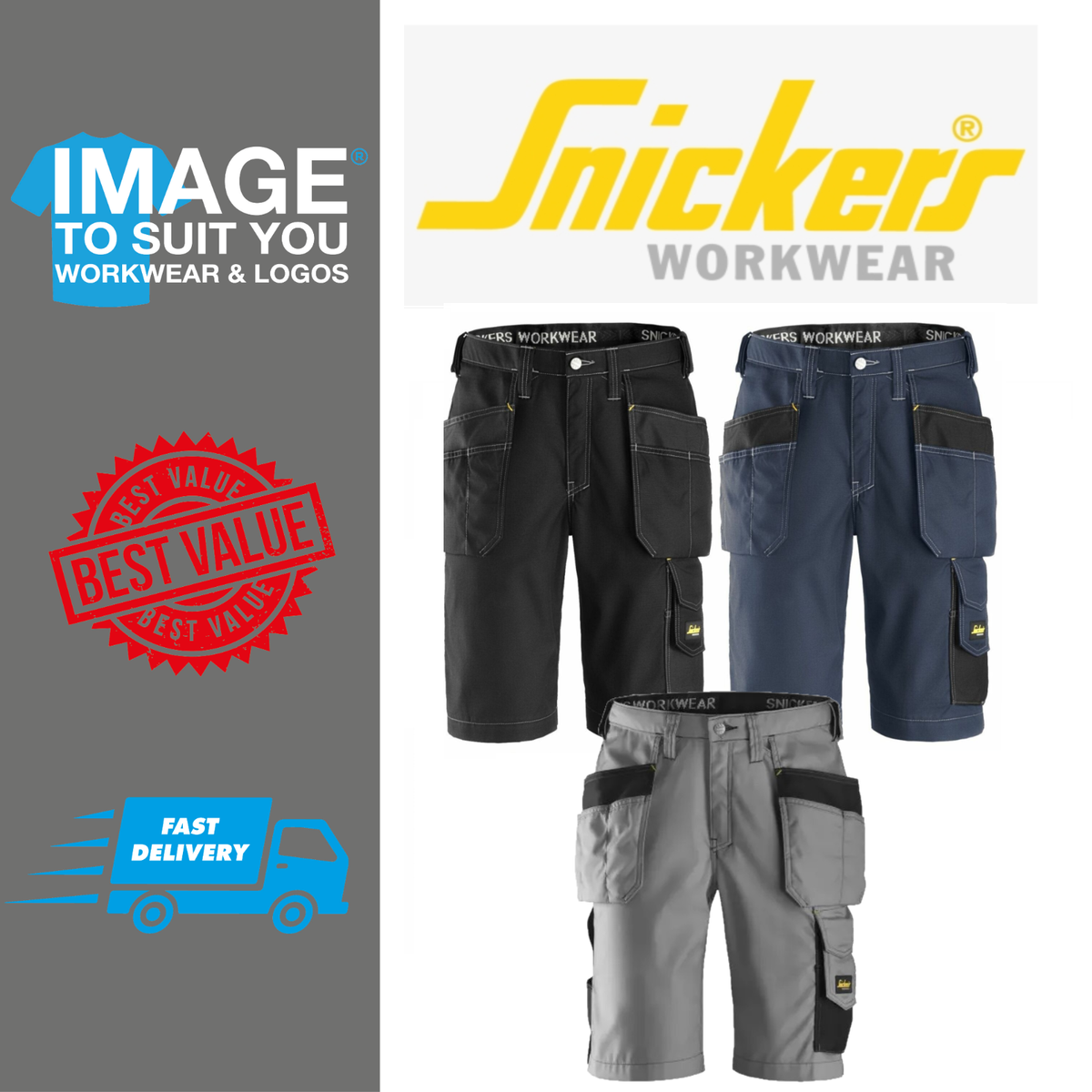 Snickers Craftsman Workwear Summer Work Shorts With Holster Pockets 3023