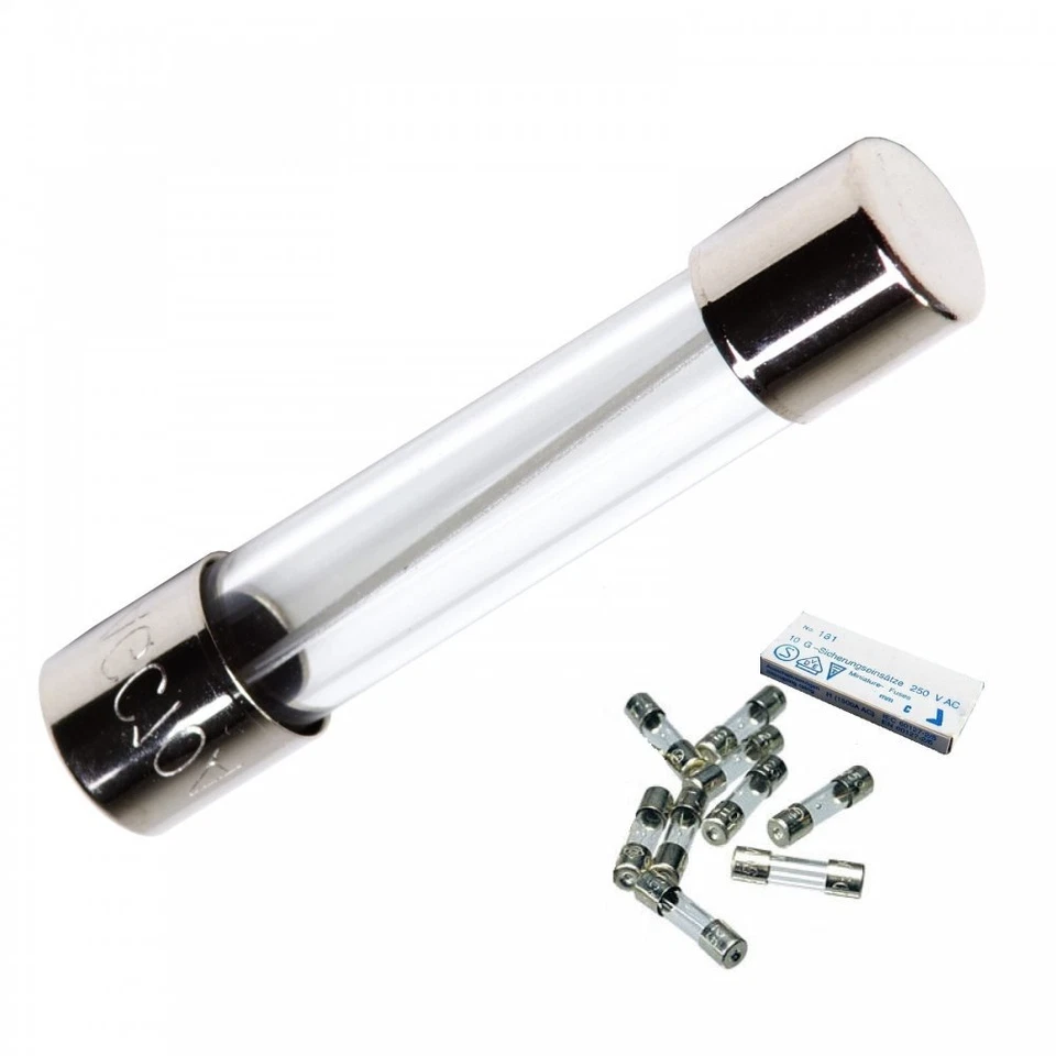 MERCURY 10 x 5A F5A 250v Fast Blow 32mm x 6.3mm Glass Fuse ( Quick Blow )