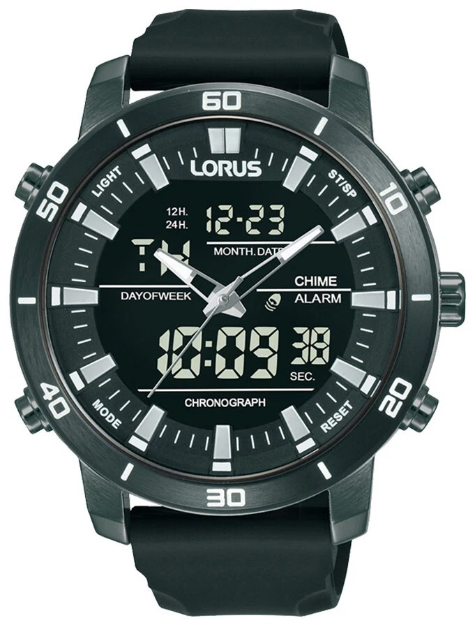 LORUS Orologio analogico digitale da uomo con cinturino in