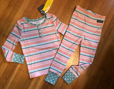 Girls Matilda Jane Cozy Striped Polka Dot Long Sleeve Pajamas Set size:4  NEW/NWT