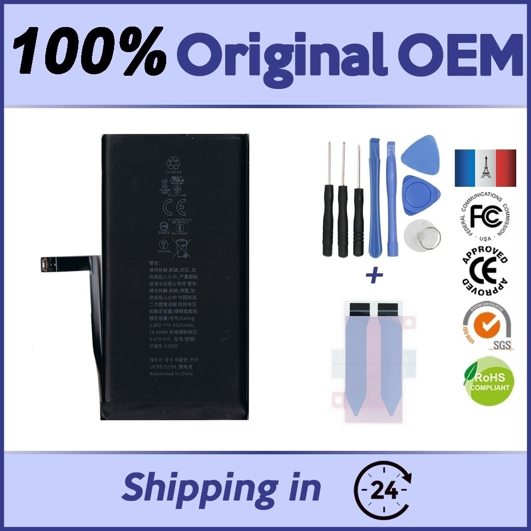 Batterie iPhone 14 Plus d'origine OEM 4325mAh avec kit adhésif inclus pour réparation