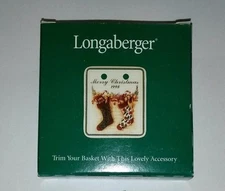NEW 1998 THE LONGABERGER COMPANY MERRY CHRISTMAS STOCKING TIE-ON  #33511 