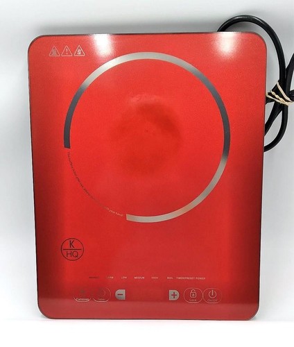 Kitchen HQ 1500-Watt Portable Induction Burner, Red