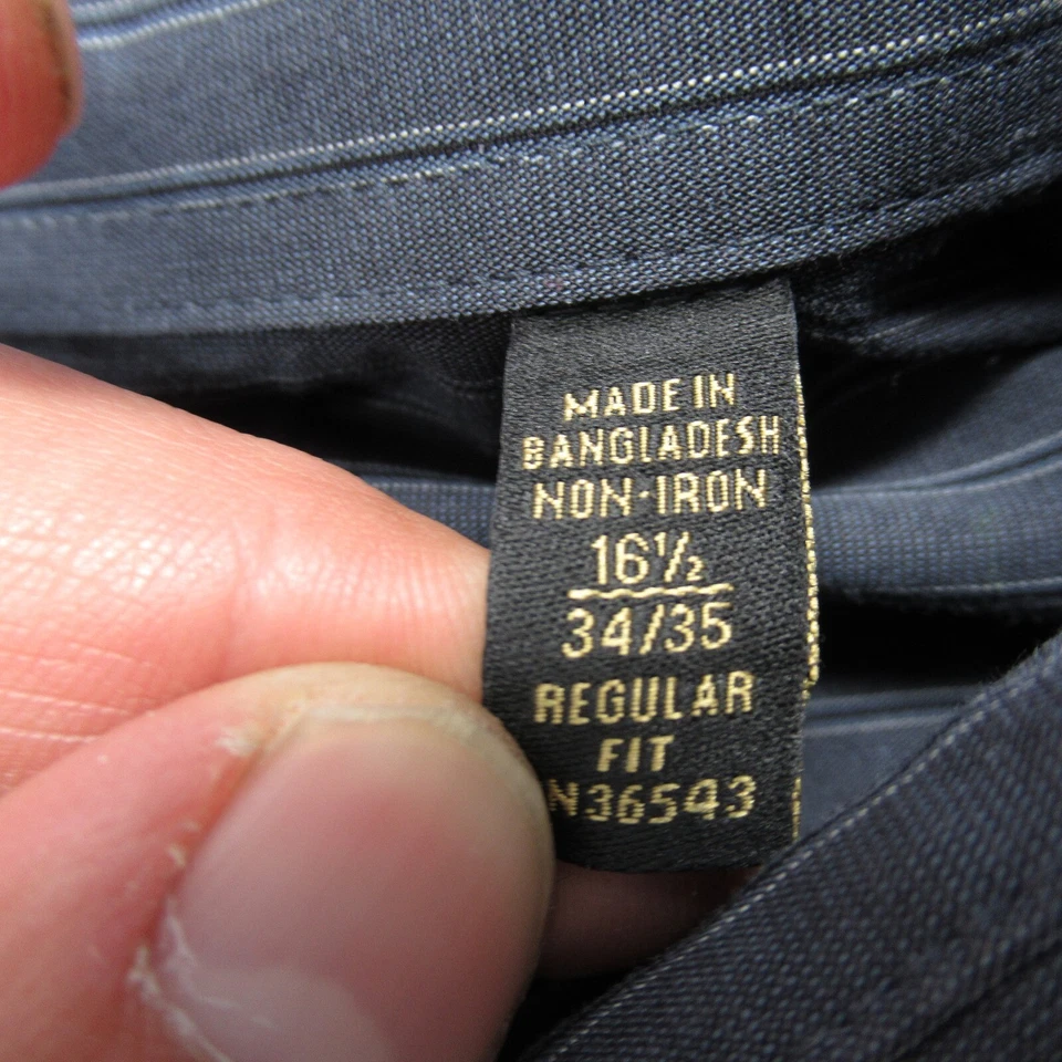 Donald J Trump Dress Shirt Men Medium Gray Stripe Pocket French Cuff Regular Fit - Image 4 of 4