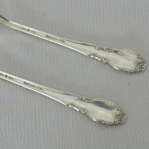 Oneida Park Lane Silverplated 2 Teaspoons Floral Hdl 1957 Jewerly Flatware - Picture 6 of 6