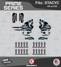 Graphics Kit for STACYC 18E 20E Electric Bike (All Years) Prime-cyan