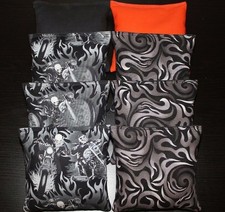 8 All Weather FLAMES SKULLS Cornhole Bean Bags ACA Regulation Harley fans