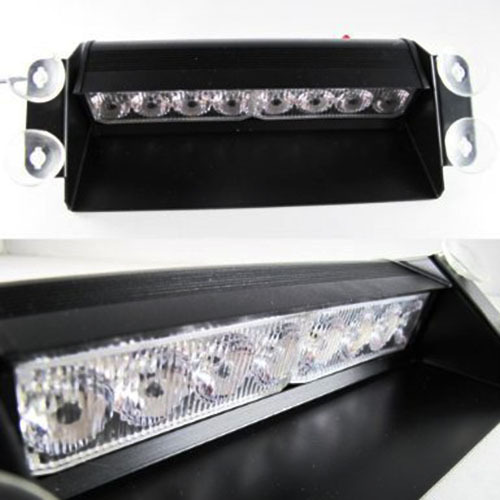 Universal 12V 8 LED Flash Beacon Strobe Warning Lights Car Van Truck Amber/White - Picture 7 of 10