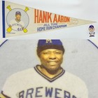 1970's Milwaukee Brewers Atlanta Braves Hank Aaron 11.5x30 Pennant Mlb Baseball — photo 1