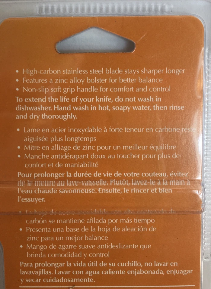 "Cuchillo utilitario Good Cook Monarch 6"" acero de alto carbono con mango de agarre suave NUEVO Foto 4 de 4