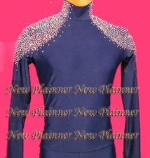 M398 L size Ballroom Men Latin Salsa Dance Competition Shirt white Sleeve