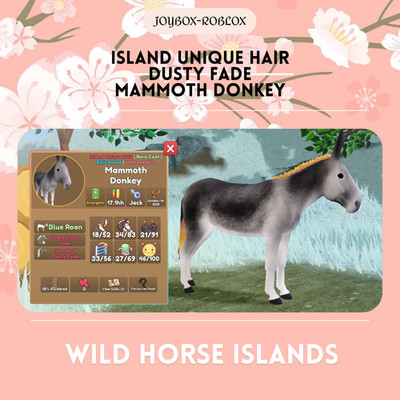   Wild Horse Islands   IUH Dusty Fade RC Blue Roan Mammoth Donkey  