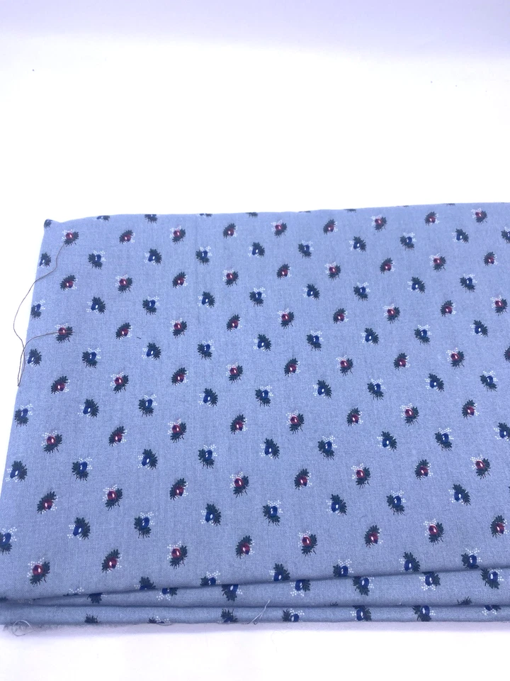 Vintage Marcus Brothers Fabric 2 Yds Blue Floral 90s Cottagecore 1.6 Yards - Image 2 of 4