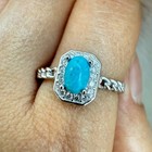 925 Sterling Silver Ring 5x3mm Natural Blue Turquoise Gemstone Zircon Jewelry — photo 8