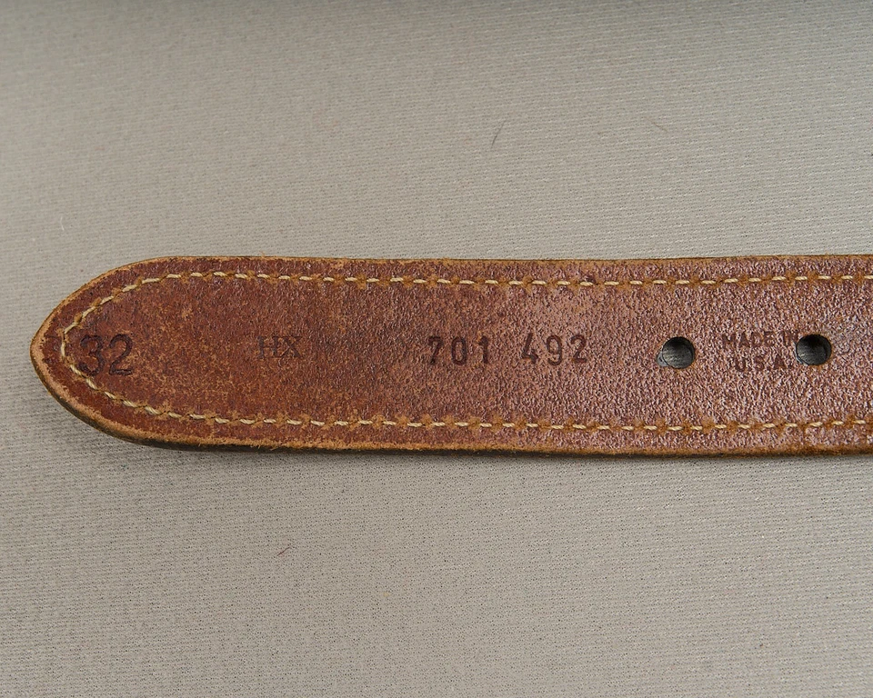 Tommy Hilfiger Cinturón Hombre 32 Caqui Azul Lona Cuero Latón Hebilla EE. UU. Foto 4 de 4