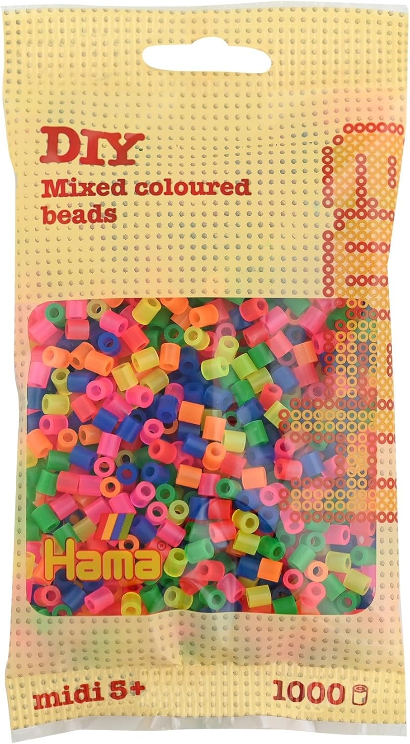 Hama 207-51 Beads - Neon Mix (1000 Midi Beads) 207-51