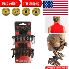 REVLON Strong Hold Hair Claw Clips, Brown/Black, 2 Count