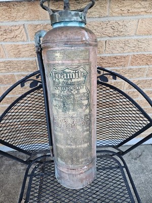 Vintage Foamite Copper Fire Extinguisher 
