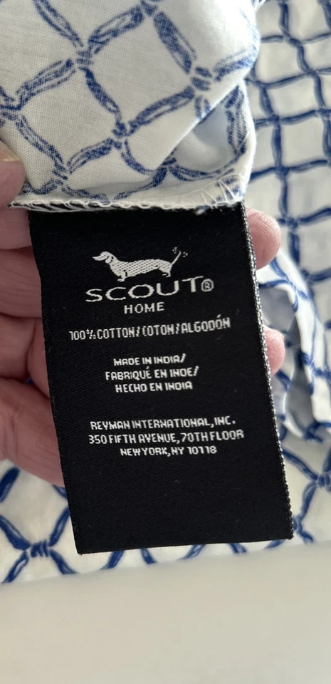 Scout Home Navy Blue & White 100% Cotton QUEEN Sheet Set Beach Nautical - Image 4 of 4