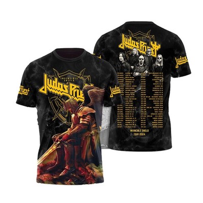 Judas Priest Invincible Shield Tour 2024 Music 3D T-Shirt M676