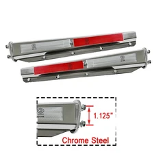 Semi Truck Straight Spring Loaded Mud Flap Hanger Chrome Steel RH & LH 1.125"