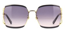 Gucci GG0593SK 001 59mm Oversized Square Sunglasses in Black/Gold and Gray Lens