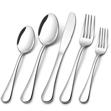 60 Piece Silverware Set for 12, Stainless Steel Flatware Set Tableware Set In...