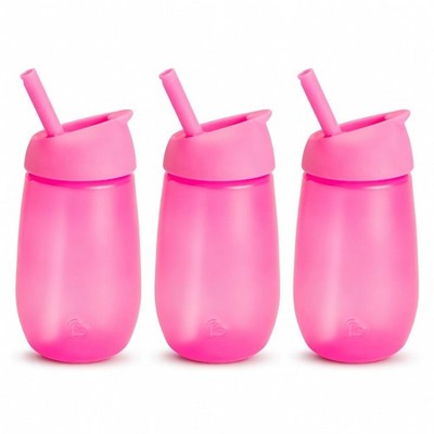 Munchkin Simple Clean Strohhalmbecher, 10oz/296ml, 2er Pack, grün/rosa