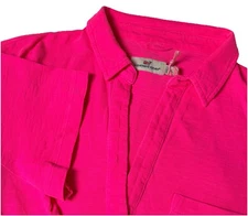 Vineyard Vines Womens Pink Slub Knit Polo Shirt Short Sleeve Cotton Size XL NWT