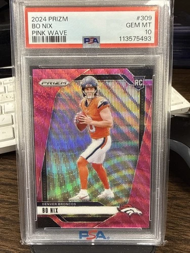 2024 PANINI PRIZM BO NIX ROOKIE RC PINK WAVE PRIZM SP CARD #309 GRADED PSA 10