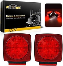 Submersible trailer lights LED square set for boat trailer brake signals