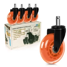 5 PCS 3 inch Heavy Duty Office Chair Wheels for Gaming Chairs Universal Fit