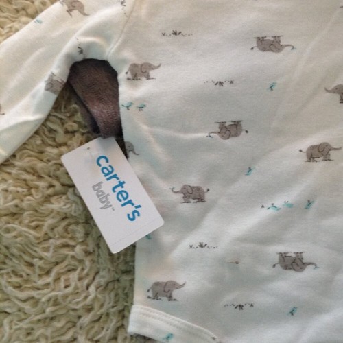 Carter's Baby (ragazzo) 3 mesi nuovo con etichetta T-shirt e pantaloni. Set di 3; 9-12,5# Elefanti - Foto 5 di 7