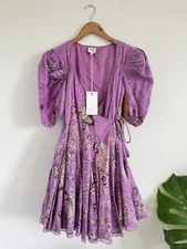 Hemant And Nandita Mavi Mini Dress Purple Floral Size XSmall