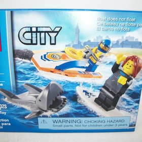 Lego City 60011 Surfer Rescue 32 Pieces Shark Coast Guard Mini Figures Boat