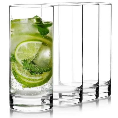 Luigi Bormioli Classico Highball Glasses, Set of 4 4 Count (Pack 1), Clear