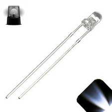 10 LED 3mm Cool White Extra Fast Flashing Blinking Strobe Ultra Bright LEDs 6Hz
