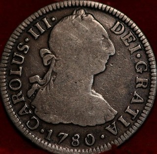 1780 Mexico 2 Reales Silver Foreign Coin