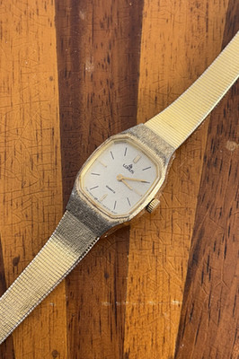 Vintage Lorus Watch Women Gold Tone Gold Dial Dainty Quartz 17mm New Battery