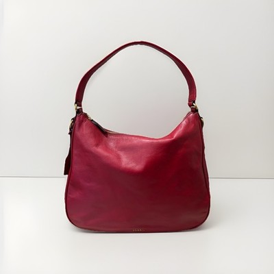 FOSSIL Regal Red Memoir 100% Vachetta Leather Hobo Shoulder Bag BNNU