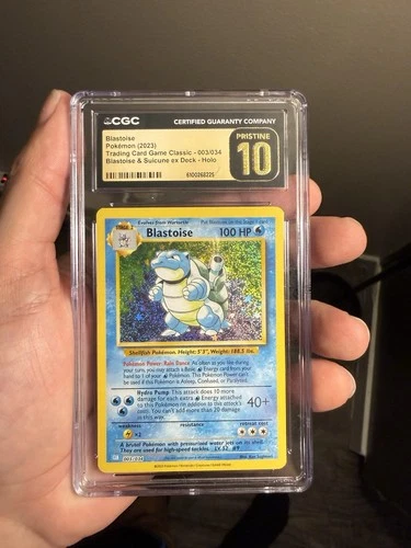 Pokémon Blastoise CGC 10 Pristine Classic Holo Card 003/034 Pokémon TCG