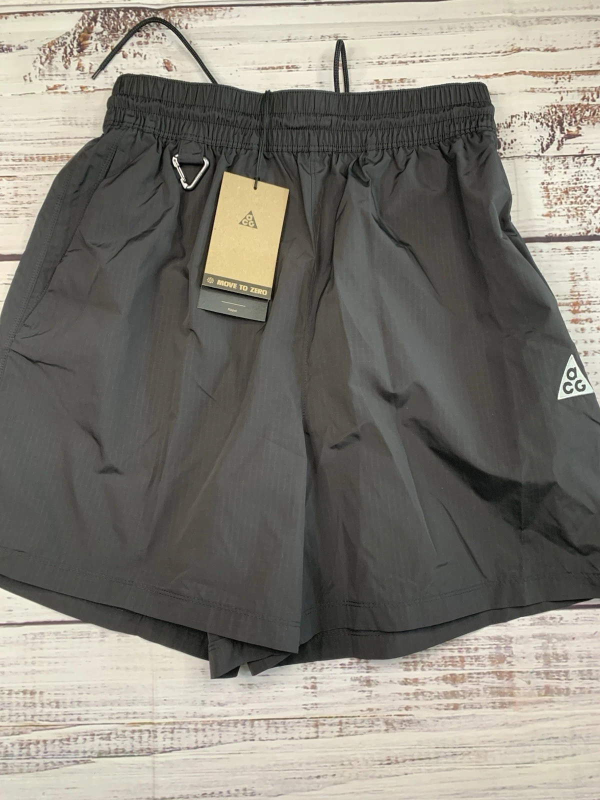 Nike ACG Repel Shorts Womens XS Black Ripstop Trail Mid-Rise HJ0263-101