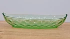 VTG Green Depression Glass Oval Candy Dish Bowl